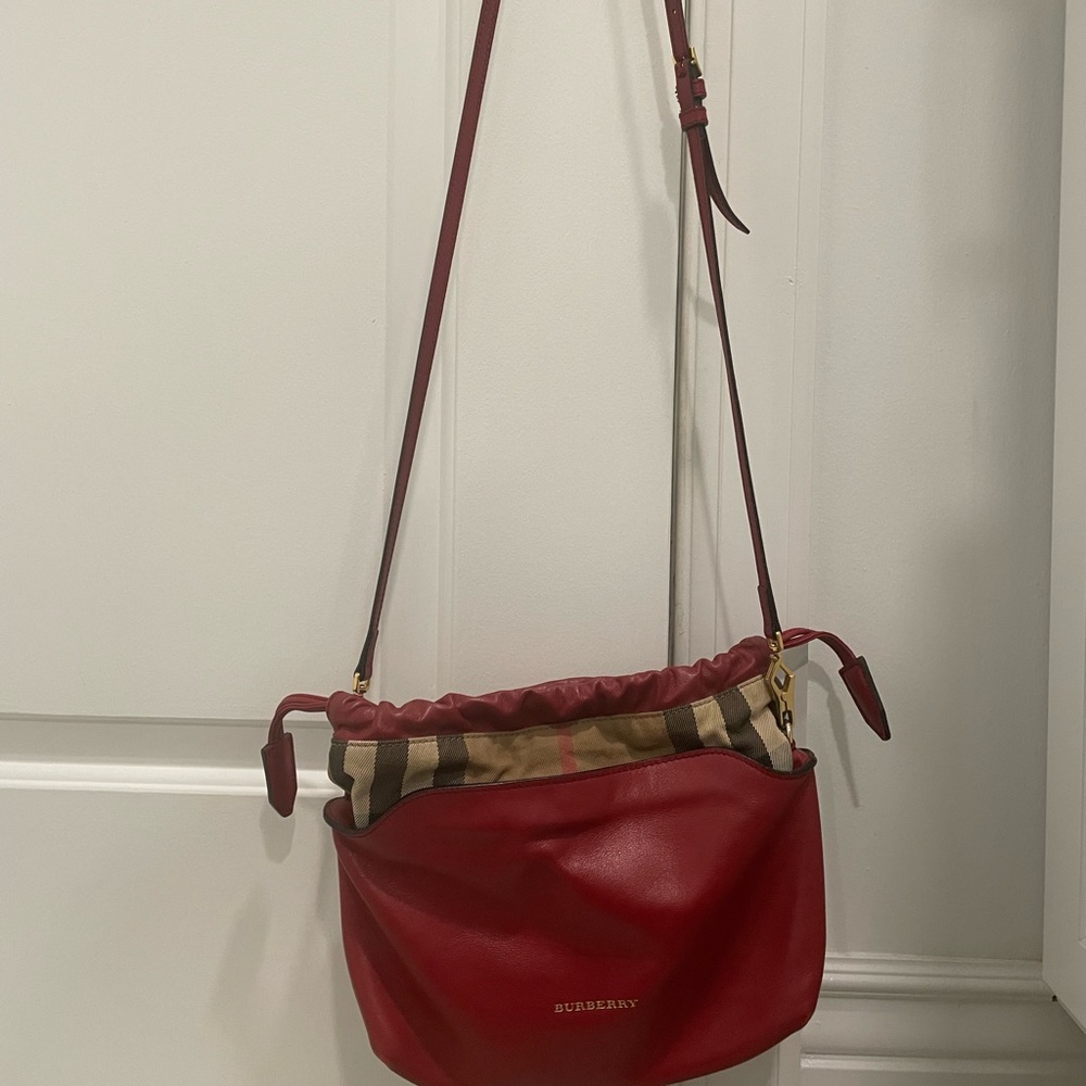 Red Burberry crossbody bag